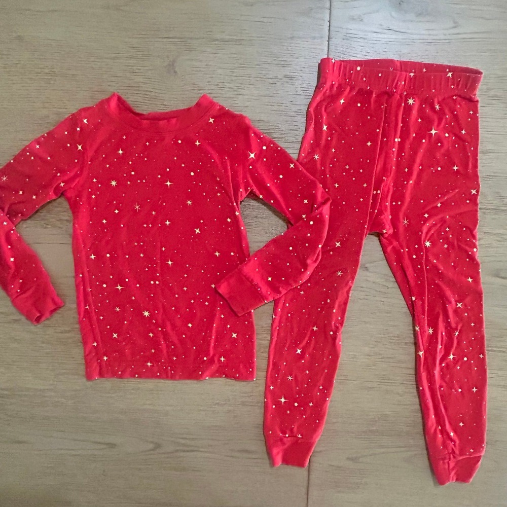 Hanna Andersson Kids Red Christmas Holiday Super Soft Pajamas Set 4T